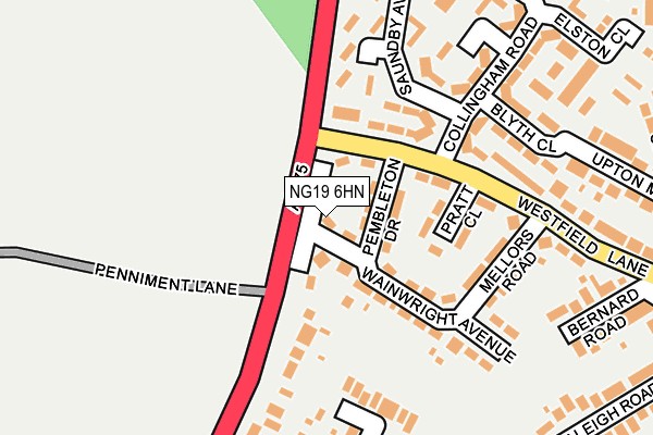 NG19 6HN map - OS OpenMap – Local (Ordnance Survey)