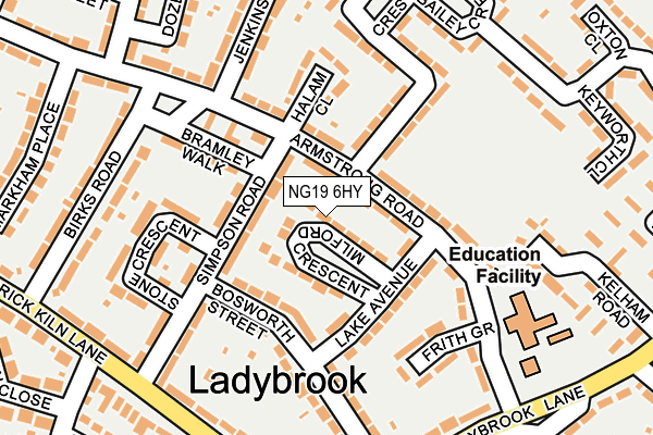 NG19 6HY map - OS OpenMap – Local (Ordnance Survey)