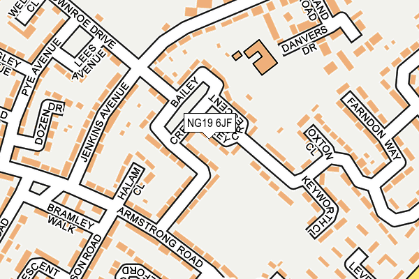 NG19 6JF map - OS OpenMap – Local (Ordnance Survey)