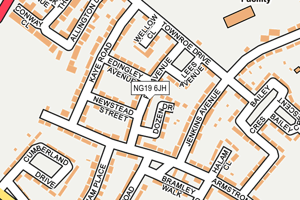 NG19 6JH map - OS OpenMap – Local (Ordnance Survey)