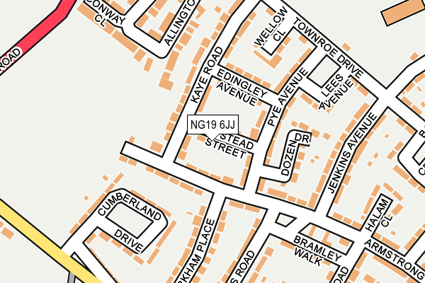 NG19 6JJ map - OS OpenMap – Local (Ordnance Survey)