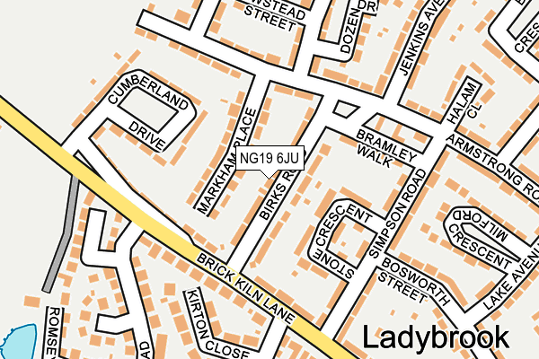 NG19 6JU map - OS OpenMap – Local (Ordnance Survey)