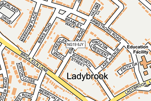 NG19 6JY map - OS OpenMap – Local (Ordnance Survey)