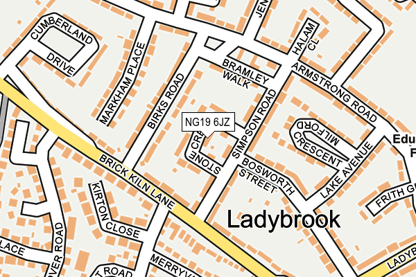 NG19 6JZ map - OS OpenMap – Local (Ordnance Survey)