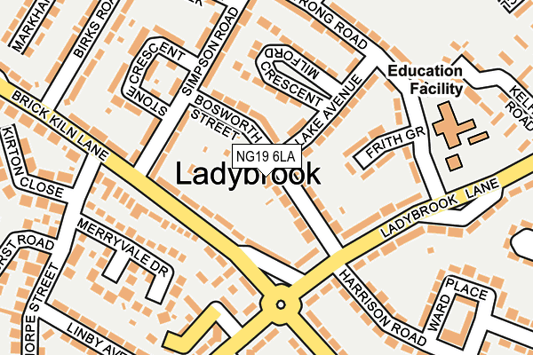 NG19 6LA map - OS OpenMap – Local (Ordnance Survey)