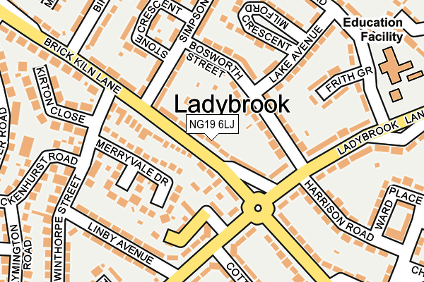 NG19 6LJ map - OS OpenMap – Local (Ordnance Survey)