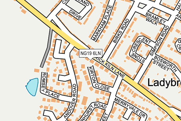 NG19 6LN map - OS OpenMap – Local (Ordnance Survey)