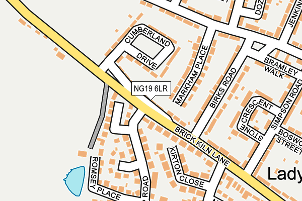 NG19 6LR map - OS OpenMap – Local (Ordnance Survey)