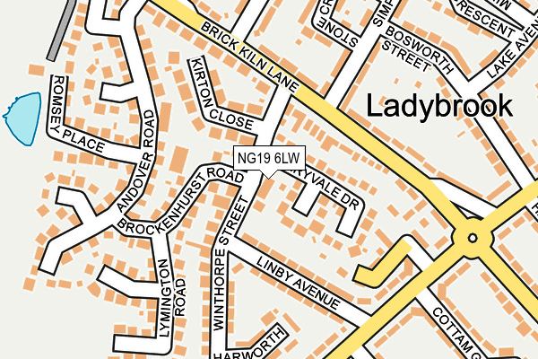 NG19 6LW map - OS OpenMap – Local (Ordnance Survey)