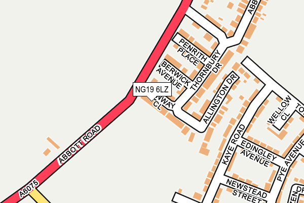 NG19 6LZ map - OS OpenMap – Local (Ordnance Survey)