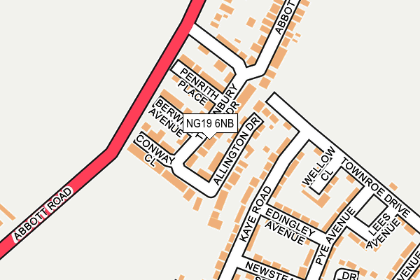 NG19 6NB map - OS OpenMap – Local (Ordnance Survey)