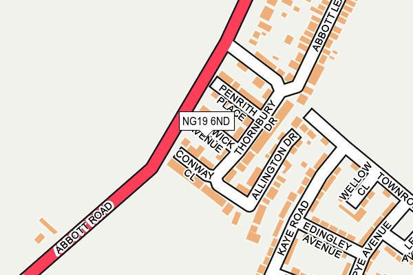 NG19 6ND map - OS OpenMap – Local (Ordnance Survey)