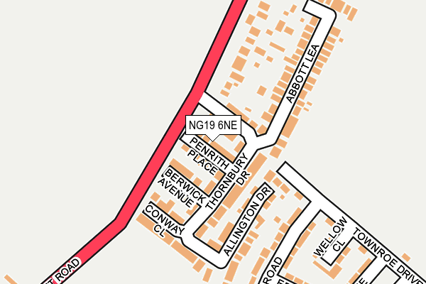 NG19 6NE map - OS OpenMap – Local (Ordnance Survey)