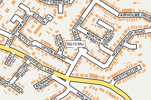 NG19 6NJ map - OS OpenMap – Local (Ordnance Survey)