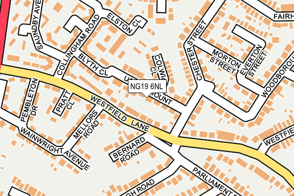 NG19 6NL map - OS OpenMap – Local (Ordnance Survey)