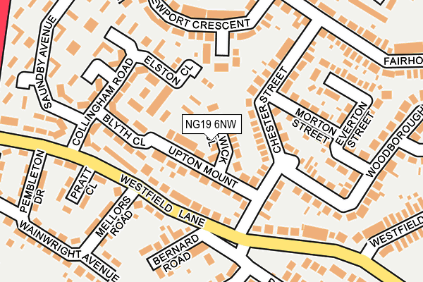 NG19 6NW map - OS OpenMap – Local (Ordnance Survey)