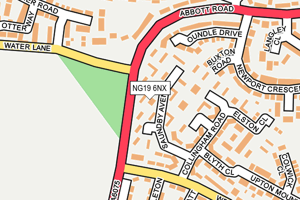 NG19 6NX map - OS OpenMap – Local (Ordnance Survey)