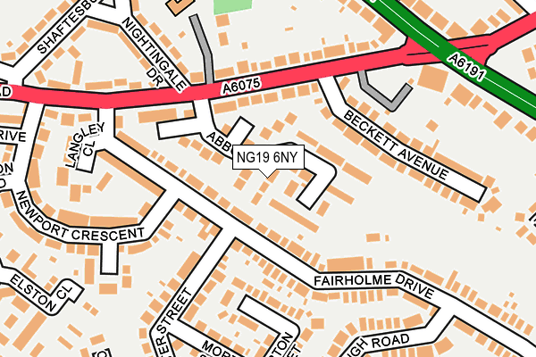 NG19 6NY map - OS OpenMap – Local (Ordnance Survey)