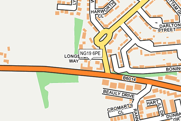 NG19 6PE map - OS OpenMap – Local (Ordnance Survey)