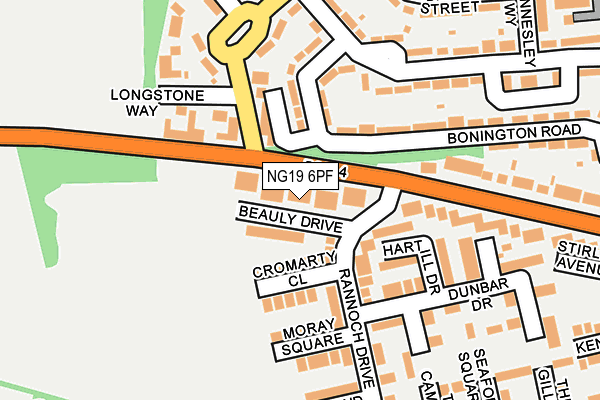 NG19 6PF map - OS OpenMap – Local (Ordnance Survey)