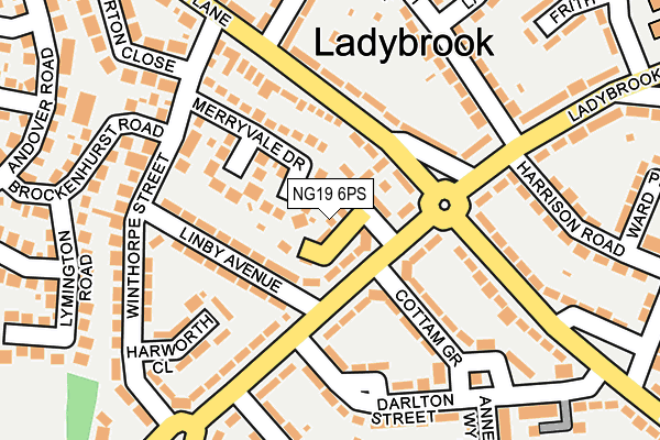 NG19 6PS map - OS OpenMap – Local (Ordnance Survey)