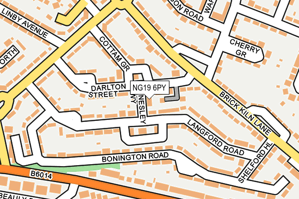 NG19 6PY map - OS OpenMap – Local (Ordnance Survey)