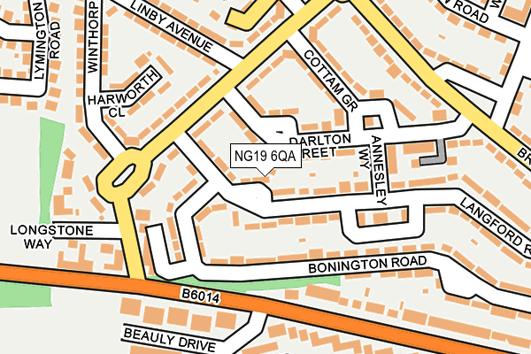 NG19 6QA map - OS OpenMap – Local (Ordnance Survey)