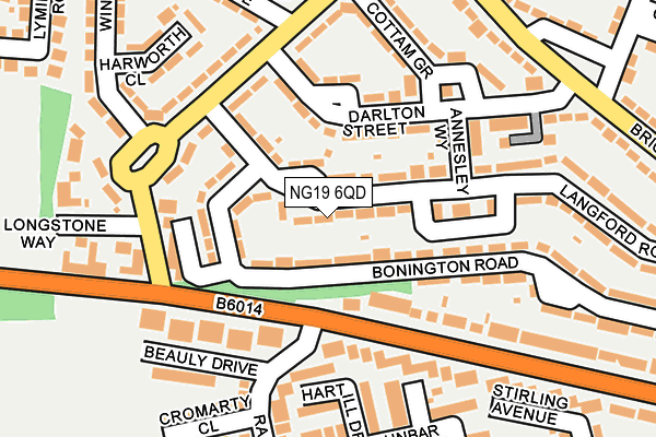 NG19 6QD map - OS OpenMap – Local (Ordnance Survey)