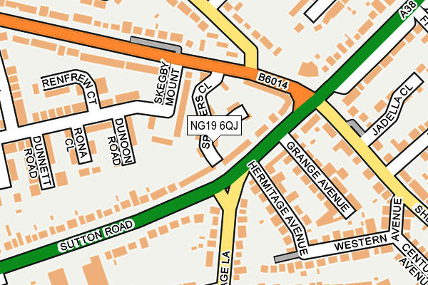 NG19 6QJ map - OS OpenMap – Local (Ordnance Survey)