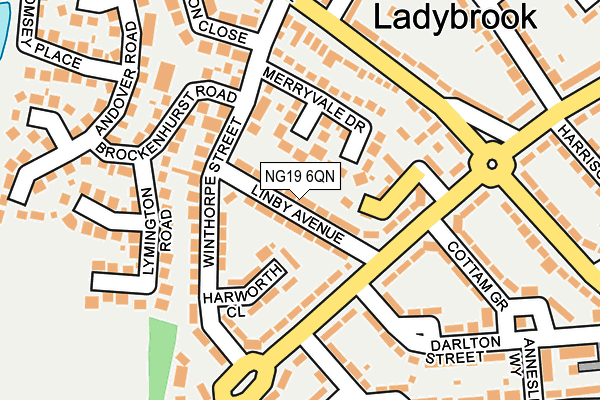 NG19 6QN map - OS OpenMap – Local (Ordnance Survey)