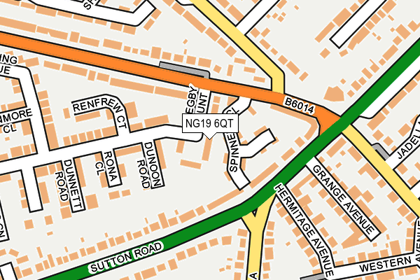 NG19 6QT map - OS OpenMap – Local (Ordnance Survey)