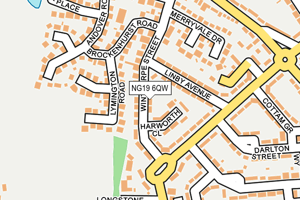 NG19 6QW map - OS OpenMap – Local (Ordnance Survey)
