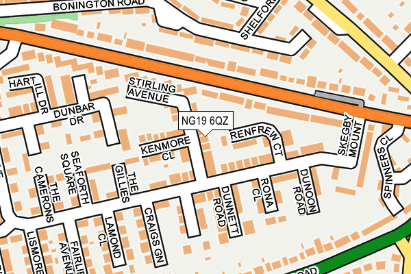 NG19 6QZ map - OS OpenMap – Local (Ordnance Survey)