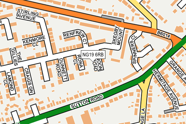 NG19 6RB map - OS OpenMap – Local (Ordnance Survey)