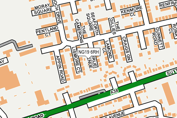 NG19 6RH map - OS OpenMap – Local (Ordnance Survey)