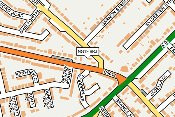 NG19 6RJ map - OS OpenMap – Local (Ordnance Survey)