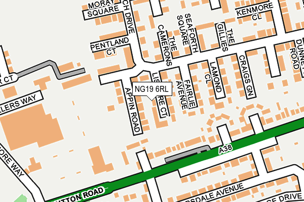 NG19 6RL map - OS OpenMap – Local (Ordnance Survey)
