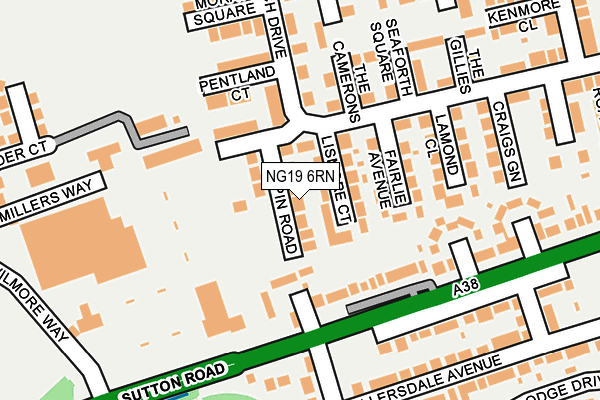 NG19 6RN map - OS OpenMap – Local (Ordnance Survey)