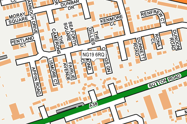 NG19 6RQ map - OS OpenMap – Local (Ordnance Survey)