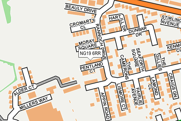 NG19 6RR map - OS OpenMap – Local (Ordnance Survey)