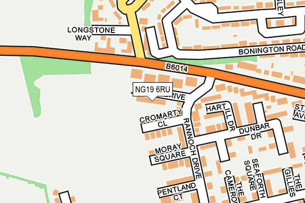 NG19 6RU map - OS OpenMap – Local (Ordnance Survey)