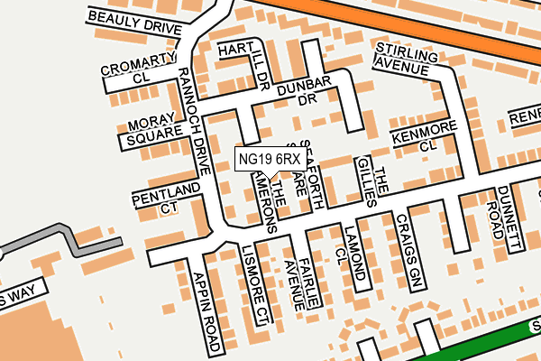 NG19 6RX map - OS OpenMap – Local (Ordnance Survey)