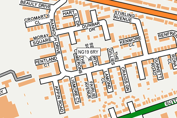 NG19 6RY map - OS OpenMap – Local (Ordnance Survey)