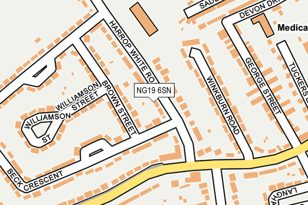 NG19 6SN map - OS OpenMap – Local (Ordnance Survey)