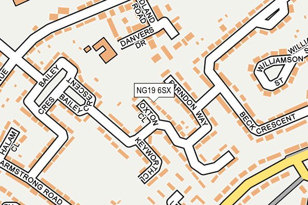 NG19 6SX map - OS OpenMap – Local (Ordnance Survey)
