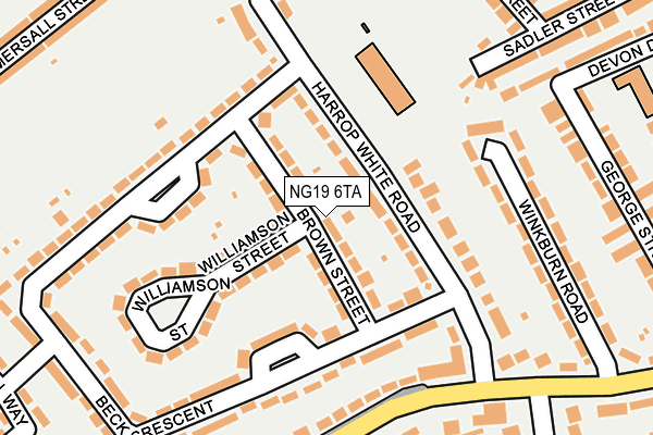 NG19 6TA map - OS OpenMap – Local (Ordnance Survey)