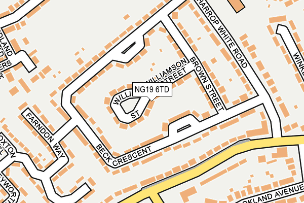 NG19 6TD map - OS OpenMap – Local (Ordnance Survey)