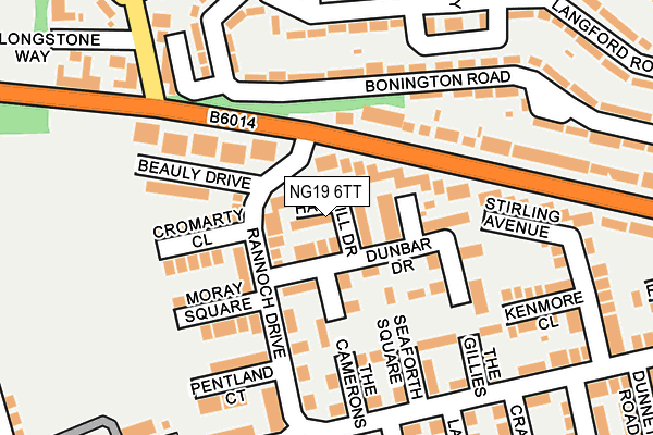 NG19 6TT map - OS OpenMap – Local (Ordnance Survey)