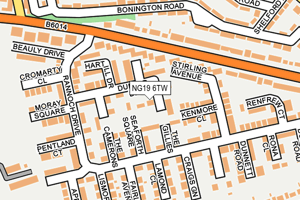 NG19 6TW map - OS OpenMap – Local (Ordnance Survey)