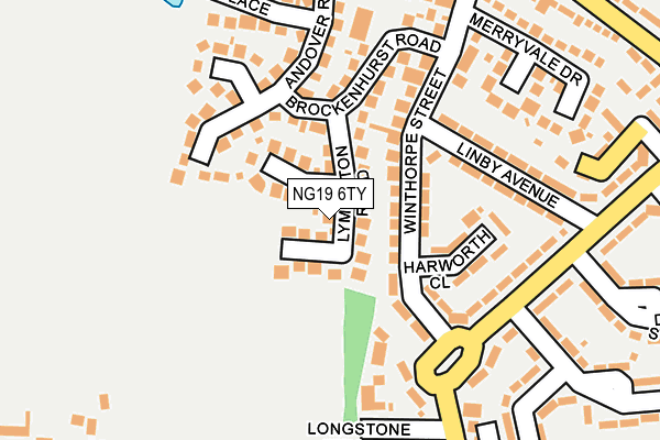 NG19 6TY map - OS OpenMap – Local (Ordnance Survey)